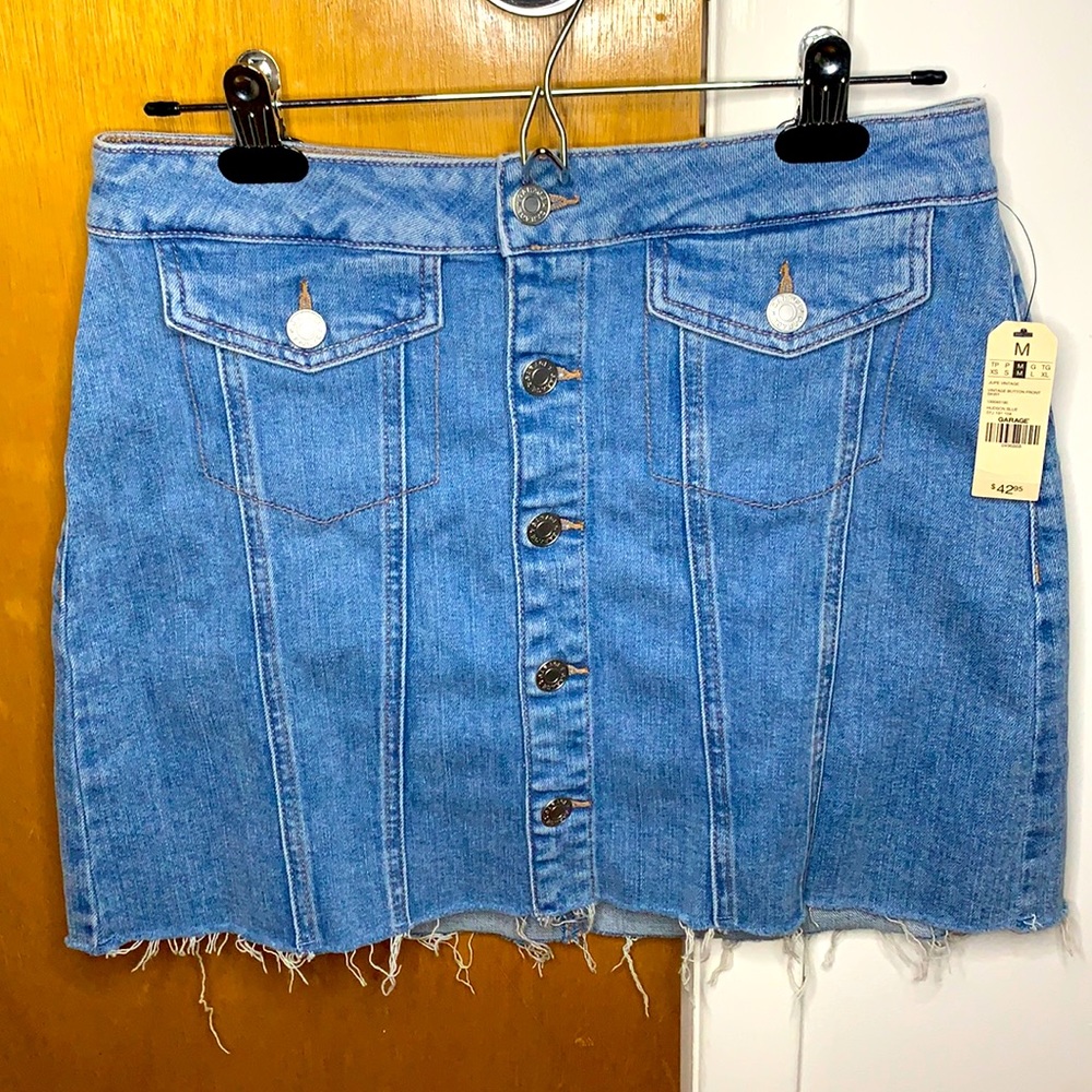 GARAGE Vintage Denim Button-Front Skirt SIZE M